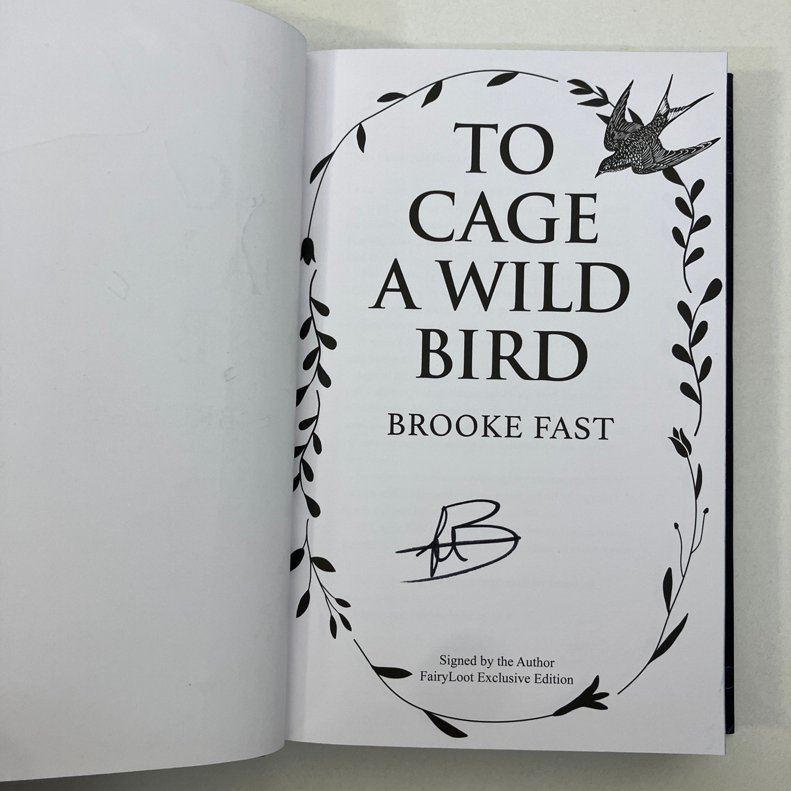To Cage A Wild Bird Brooke Fast Signed Fairy Loot Exclusive Edition 2025 HCDJ