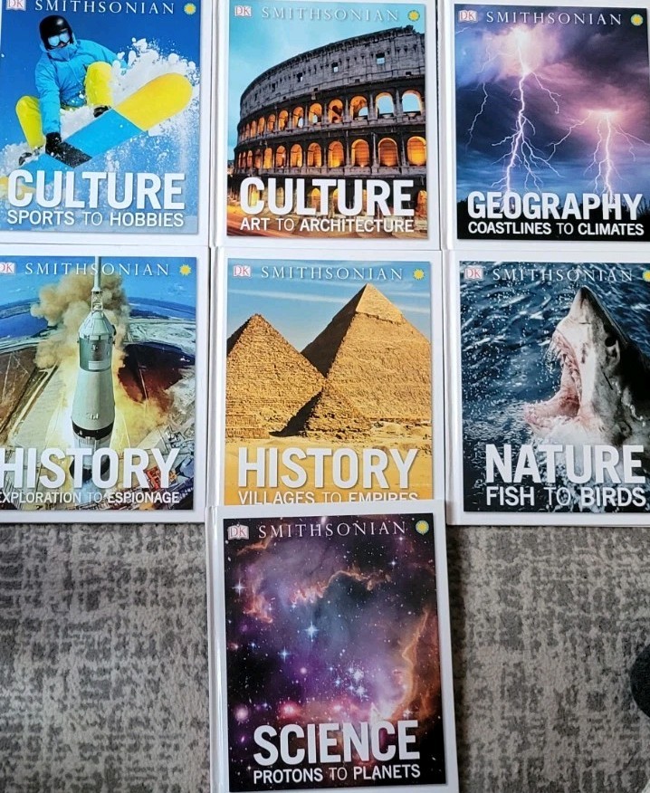 Lot of 7 DK Smithsonian Culture, Geography, History, Nature & Science Books