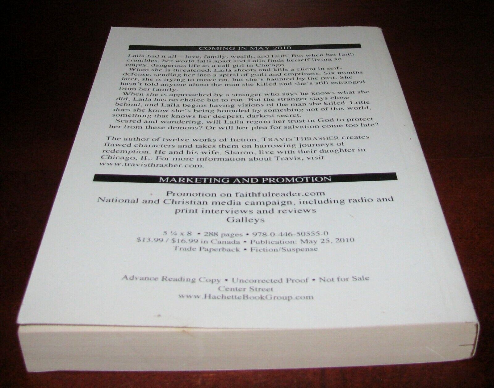 Broken Travis Thrasher ARC Advance Reading Copy Center Street Hachette 2010 Chri