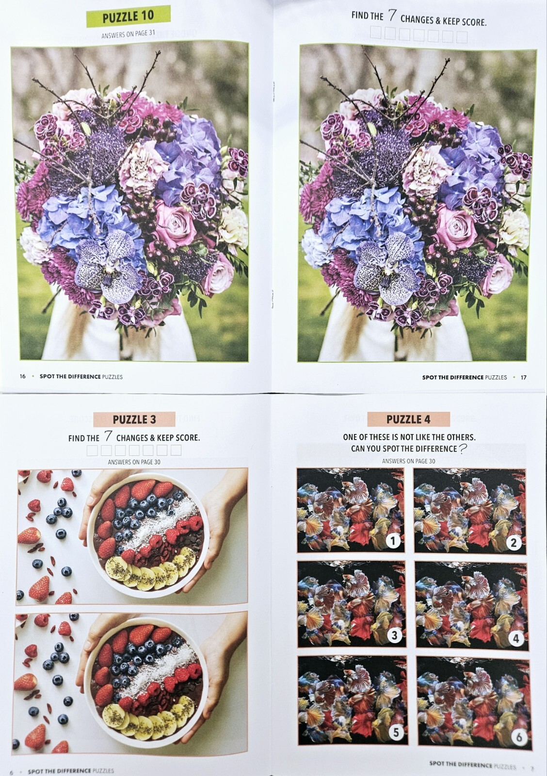 Bundle Of 4 Spot the Difference Puzzle Books Intermediate/ Challenging 2024 NEW!