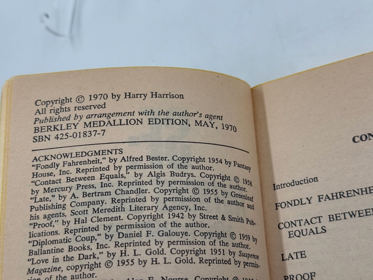 SF: Authors’ Choice 1-2, Ed. Harry Harrison, Berkley PB 6/68, 5/70