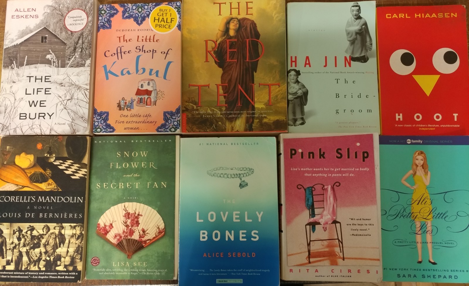 Lot of 10-LBS Large Trade Literature Fiction Paperback BestSeller RANDOM Books