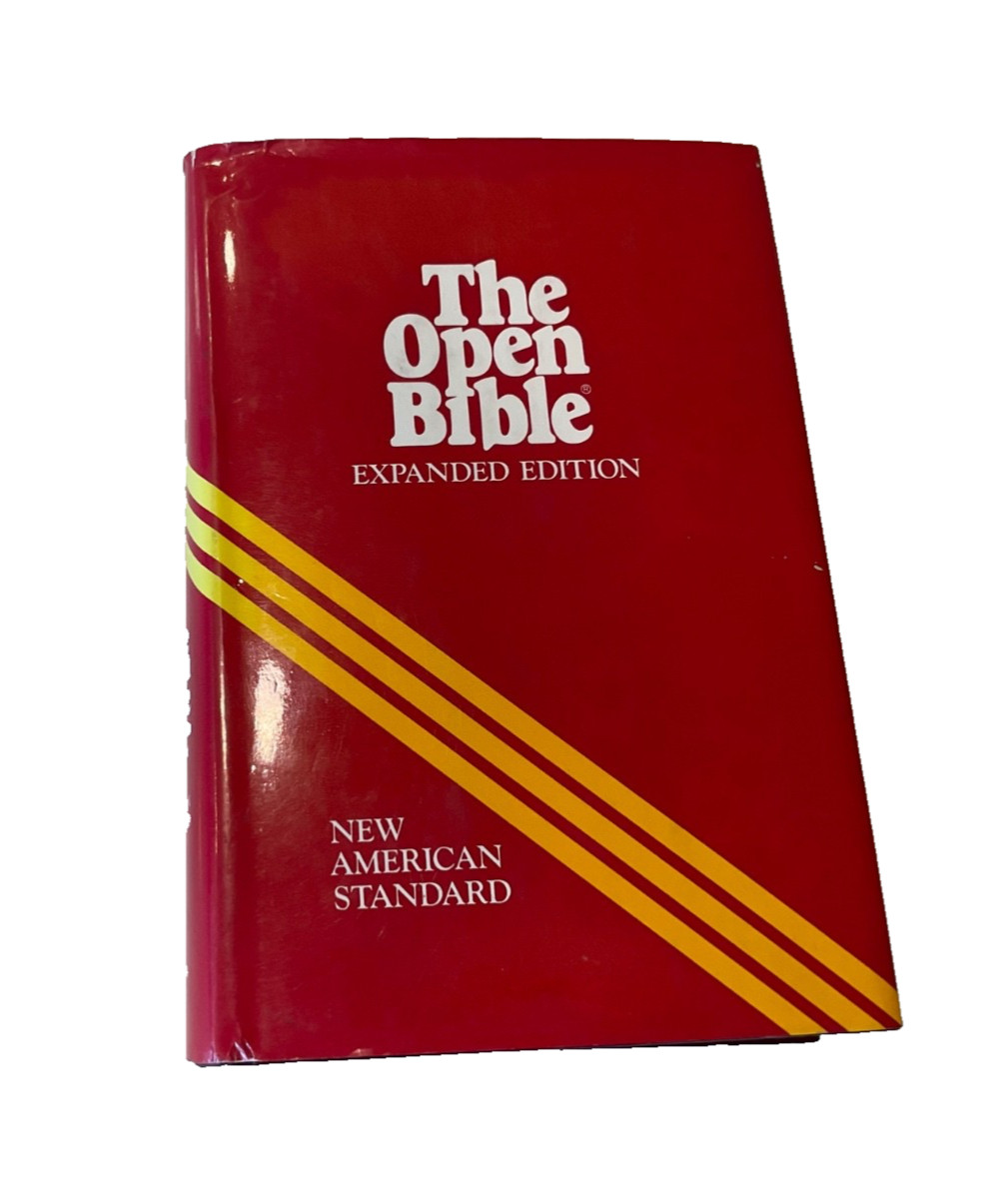Bible NASB Open Bible 1985 Expanded Edition Red Letter Burgundy Hardcover