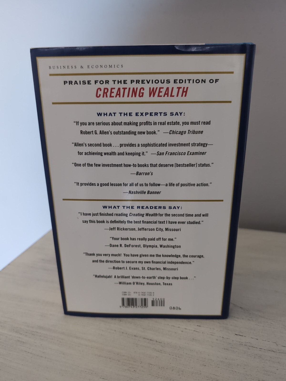 Creating Wealth By Robert G. Allen Hardcover, 1983