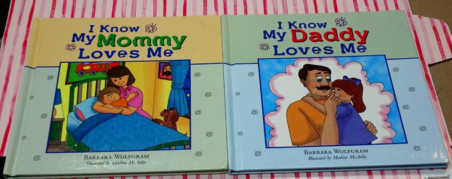 Vintage I KNow My Mommy Daddy Loves Me Pair HC Books Barbara Wolfgram 1998 NICE